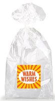 Warm Wishes with Yellow and Orange Rays Party Favor Bags with Ties - 12pack
