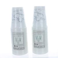 Lot of 50 Plastic Disposable Two Hearts Wedding Cups 16oz