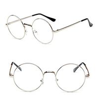 Chezi Classic Metal Wire Frame Round Eyeglasses Small Size (silver, transparent)