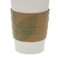 Envirolines Disposable Kraft Paper Hot Coffee Cup Sleeves With Enjoy Print, Pack of 100
