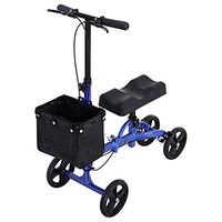 ZBYL Knee Walker Scooter Foldable with Basket Adjusted Height Walking Aid for Leg Foot Injuries, Single-Leg Rehabilitation Crutches Alternative