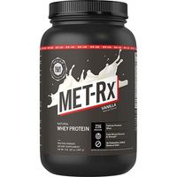 MET-Rx Natural Whey Protein Powder, Vanilla, 2 lb., Easy Mix Protein Powder, 23 g Protein, 5g BCAAs from Ultra Filtered Whey Protein, For Pre/Post Workout, Gluten Free