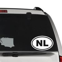 GottaLoveStickerz NL Netherlands Country Oval Permanent Vinyl Decal Sticker for Laptop Tablet Helmet Windows Wall Decor Car Truck Motorcycle - Size (10 Inch / 25 cm Wide) - Color (Gloss Black)