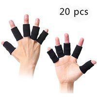 Busy Mom 20pcs Summer Finger Sleeves Sport Elastic Arthritis Trigger Braces Knuckle Compression Protector Prevent Calluses (20 Black)