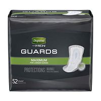 Depend Guards for Men Bladder Control Pad 12 Inch Length Heavy Absorbency Absorb-Loc One Size Fits Most Male Disposable, 13792 - Case of 104