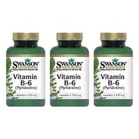 Swanson Vitamin B-6 (Pyridoxine) 100 Milligrams 100 Capsules (3 Pack)