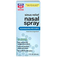 Rite Aid Nasal Spray for Allergies & Colds with 12 Hour Relief, Oxymetazoline HCI 0.05% - 1 fl oz | Fast & Powerful Nasal Decongestant | Allergy & Sinus Pressure Relief