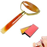 Jade Roller for Face Facial Jade Roller Massager Cooling Facial Massager Reduce Eyes Puffiness Redness Good Gift for Women Girlfriend with Red Gift Box