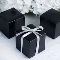 Efavormart 100 pcs of 3x3x3 Black Favor Box for Candy Treat Gift Wrap Box Party Favor Boxes for Bridal Shower Wedding Party