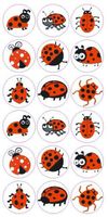 Edward & Co Sticker Cute Ladybug Decal Label Teachers School Crafts Envelope Seals Lockers for Helmets Scrapbooking (Pack 54)
