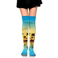 Palm Trees Women Comfortable Knee High Compression Socks Sports Running Socks