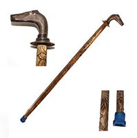 Nautical World Wooden Walking Stick Cane Hand Carved Brass Horse Handle Decorative Cane, Affordable Gift Decorative Walking Cane Fashion Statement for Men/Women/Seniors/Grandparents! Item New Year Gi