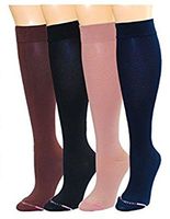 4 Pairs Dr. Motion Graduated Compression Knee-hi Women's Socks, Multi, One Size