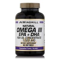 Windmill Omega-3 with EPA & DHA 1,000 mg Softgels, 90 Softgels Per Bottle (2 Bottles)