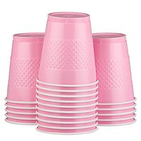 JAM PAPER Plastic Party Cups - 12 oz - Baby Pink Pastel - 20 Glasses/Pack
