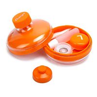 Contact Lens Travel Case Contact Lens Case Container Holder Storage Box Portable Contact Lens Travel Kits (1, Orange)