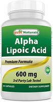 Best Naturals Alpha Lipoic Acid 600 mg 60 Capsules - ALA Powerful Antioxidant