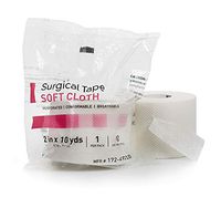 Medical Tapes. Case of 12 Surgical Tapes 2" x 10 yds. Non-sterile Soft Cloth Surgical Tapes for dressings and Medical Devices. High Adhesion. Hypoallergenic, Latex-Free. Bidirectional Tear.