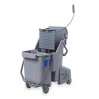 Mop Bucket and Wringer, 8 gal, Gray