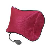 Tcare-Inflatable Cushions Lumbar Support for Car Home Office Chair Portable Pillow with Pump Black Removable Mesh Massage Pillows (Red)