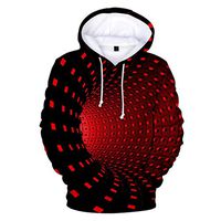 TIFENNY Unisex Hooded Men's Swirl 3D Printing Creative Hoodie Round Neck Casual Long Shirts Tops Blouse Pullover Hot