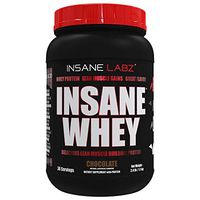 Insane Labz Insane Whey,100% Muscle Building Whey Protein, Natural Flavors,Pre or Post Workout, BCAA Amino Profile, Mass Gainer, Meal Replacement,Kosher Halal Approved,2 lbs, Chocolate