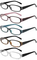 Reading Glasses 5 Pairs Spring Hinge Fashion Quality Readers for Men and Women +2.25