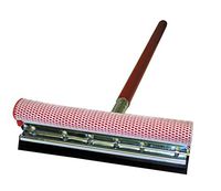 Carrand 9037R Red 10" Window Wash Squeegee Head with 24" Wood Handle