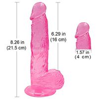 STZDQ Non-Electric Massager，Ď-Dîld`ɔ Natural 8.26 Inch Silicone Wand for Women (Color : Pink)