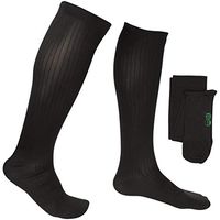 EvoNation Men's Travel USA Made Graduated Compression Socks 8-15 mmHg Mild Pressure Medical Quality Knee High Orthopedic Support Stockings Hose - Best Comfort, Fit, Circulation (Medium, Black)