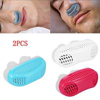 Anti-snoring 2PCS New Silica Gel Vents Anti Snore Sleep Apnea Nasal Dilators Stop Snoring 2 in 1 Air Purifier,Blue
