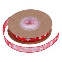 BESTOYARD 1cm Christmas Snowflake Ribbon Xmas Tree Decoration Band Decorative Ribbon Hair Bows Gift Wrapping DIY Crafts (Red, 10M)