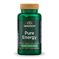 Swanson Pure Energy Metabolism Concentration Mental Focus Mood Support Stress Management Adaptogenic Herbs Herbal Supplement 60 Veggie Capsules (Veg Caps) Vegan