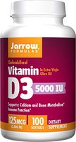 Jarrow Formulas Vitamin D3, Supports Calcium and Bone Metabolism, 5000 IU, 100 Softgels