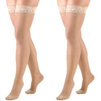 Truform Compression 15-20 mmHg Sheer Thigh High Stocking Nude, Medium, 2 Count