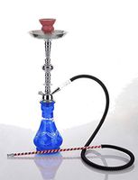 1 hose 21" Egypt Blue Hookah Shisha Nargila water glass vase pipes smoke sale