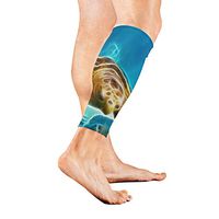 Calf Sleeve Sea Turtle Animated Protective Guard for Men Women - Basketball Football Run (1 Pair)