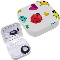 Portable Contact Lens Case Box Travel Kit Mirror + Bottle + Tweezers Container Holder [ Color Ladybug ]