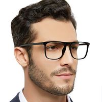 MARE AZZURO Reading Glasses Men Square Readers 0 1.0 1.25 1.5 1.75 2.0 2.25 2.5 2.75 3.0 3.5 4.0 5.0 6.0 (Black 150)
