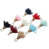 20pcs Chiffon Flower Long Ear Pendant Jewelry Making Earrings Findings 20mm Good Accessories Design Cheap Designer Girls Prom Bangle Charms Simple Charm Comfy