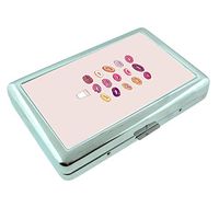 Donuts Em1 Hip Silver Cigarette Case Id Holder Metal Wallet 4" X 2.75" RFID Protection