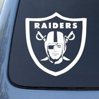 Football Team RAIDERS - Vinyl - 5" tall (color: WHITE) decal laptop tablet skateboard car windows stickers - by So Cool Stuff