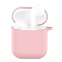 qiguch66 Soft Silicone Earphone Headphone Protective Cover Case,Dust-Proof Silicone Bluetooth Earphones Protective Storage Bag for AirPods 2 - Pink
