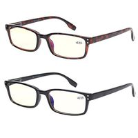 Computer Glasses 2 Pair UV Protection, Anti Blue Rays, Anti Glare and Scratch Resistant Computer Reading Glasses (1.75, 2 Pack Mix Color)