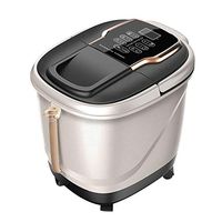 Fumigation Foot Bath Automatic Massage Heated Footbath Electric Foot Bath Barrel Health (Color : Black)