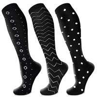 Compression Socks for Women & Men 15-20 mmHg, Best Medical, Nursing, for Running, Athletic, Edema, Diabetic, Varicose Veins, Travel, Pregnancy & Maternity (Large/X-Large, 02 Black/Black/Black)