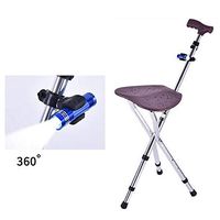 HLDWXN Aluminum Cane Stool, Leisure Mountaineering with Walking Stick, Adjustable Old Walking Stick Walking Aid,for Elderly, Handicapped