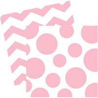 Pastel Pink Chevrons and Dots Printed Lunch Napkins (16 ct)