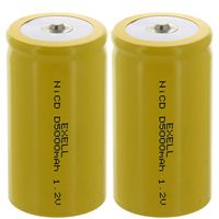 2x D Size 1.2V NiCD Button Top Rechargeable Batteries for Telecoms, Smart grid, RC devices