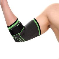 Athletics Elbow Compression Brace Support for Running / Jogging / Sports / Joint Pain Relief Arthritis and Injury Recovery Gray Green Single 1 Pcs